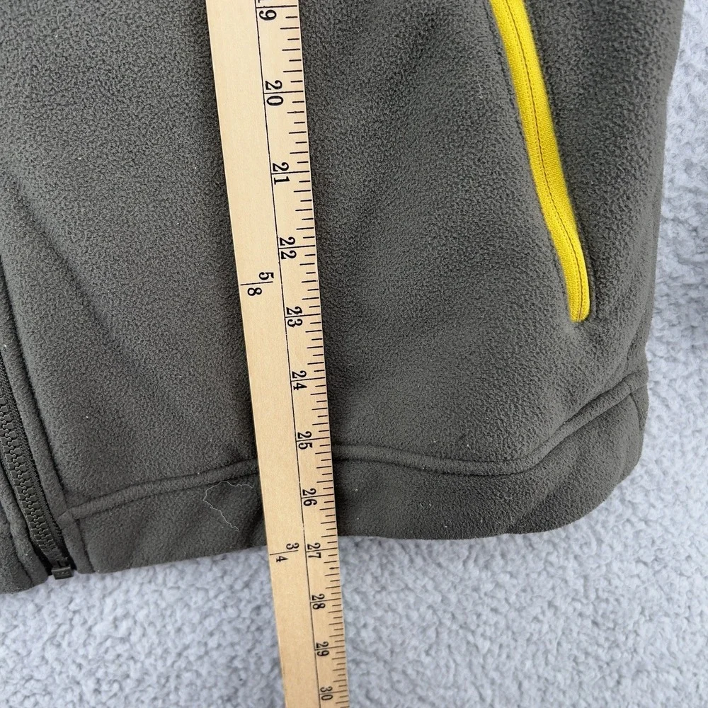 The North Face Men's Full Zip Fleece Jacket Gray Yellow Medium Sherpa Lined Outd